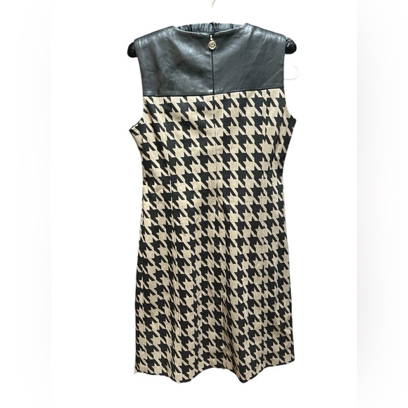 Tommy Hilfiger Houndstooth Faux Leather Top Sheath Dress  NWT - Picture 2 of 7